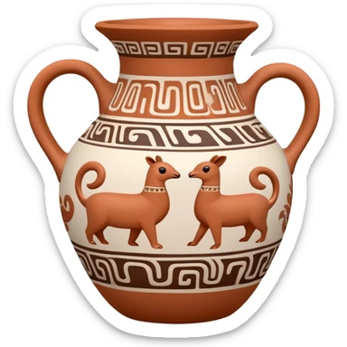 Chimu ceramic vessel with animal motifs sticker