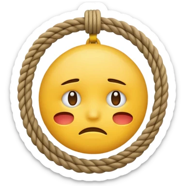 sad emoji hanging itself  sticker