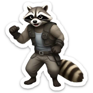 Raccon fight  sticker