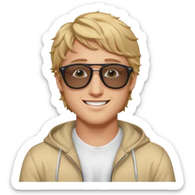 logan paul emoji, wearing sunglasses, confident smile sticker