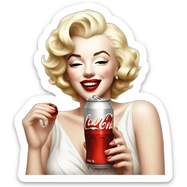 marilyn monroe drinking a Coke sticker