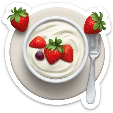 fruit yogurt bowl with strawberries and grapes sticker