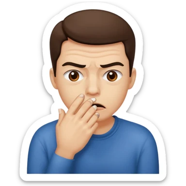 Biting nails. sticker