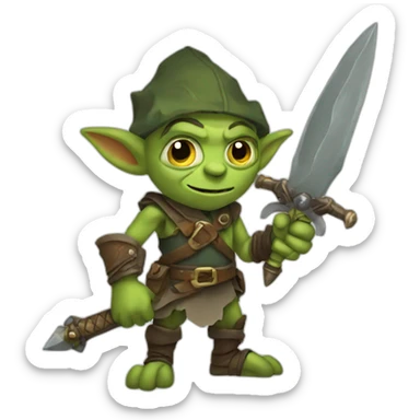 goblin wielding a sword sticker