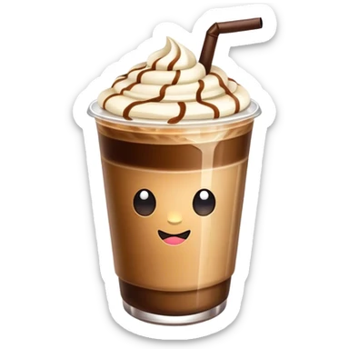 Cold coffee with bows sticker