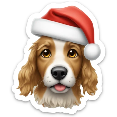 doodle wearing santa hat sticker