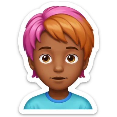 boy with hair looking like candy sticker