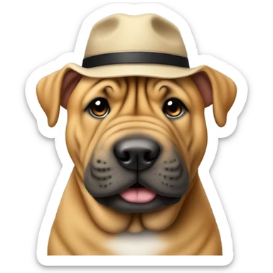 sharpei wearing hat sticker