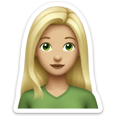 girl blonde hair and green eyes sticker