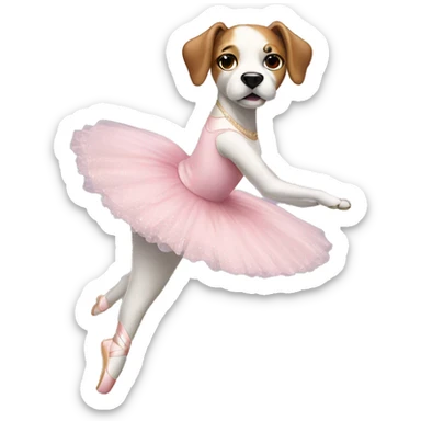 Dog in a ballerina outfit doing ballet sticker