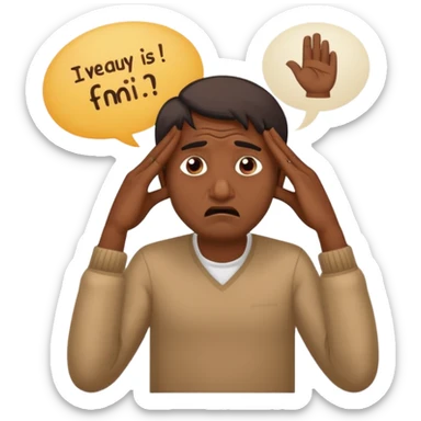 A caricature-style sticker of an Indian man facepalming with frustration but still looking humorous. Add text: ‘Seriously??’ sticker