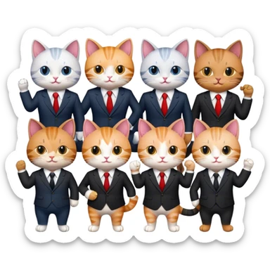 cats in suits celebrating a career milestone sticker