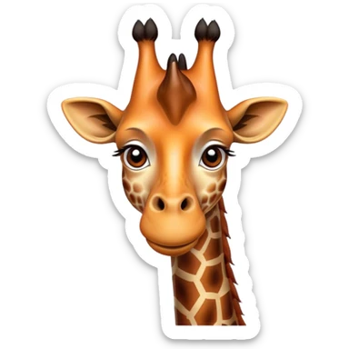 A giraffe with a confused smile sticker
