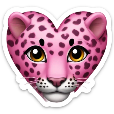pink heart with leopard sticker
