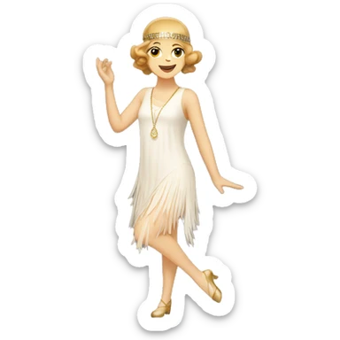 white flapper dancer with light brown hair sticker