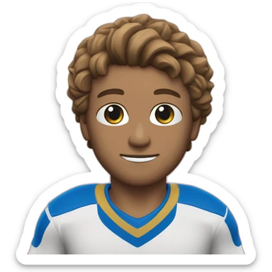 Jugador de futbol camisa azul sticker