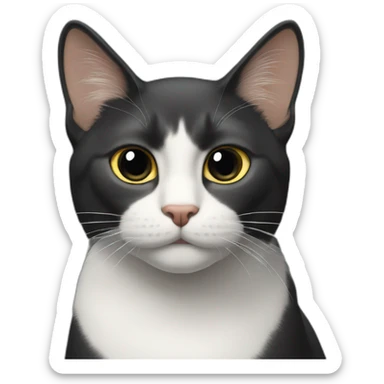Gato negro y gato blanco sticker