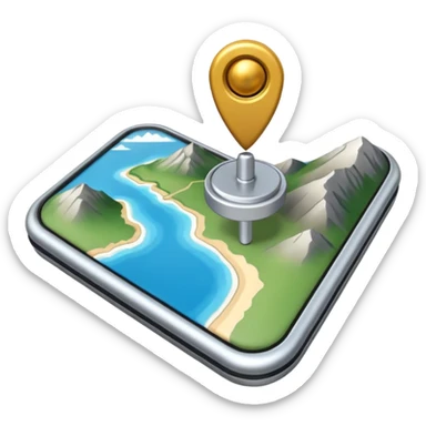 gps locater pin on west coast nz terrain map sticker