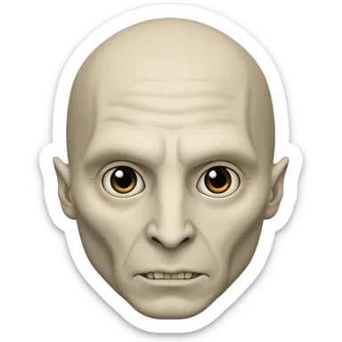 Voldemort with two nose-slits instead of nose  sticker