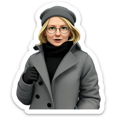 blonde girl in stylish coat sticker