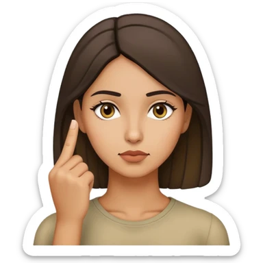 woman with a finger in her head to show she is thinking sticker