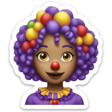 Girl clown sticker