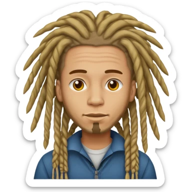 man light skin with dread hair sticker