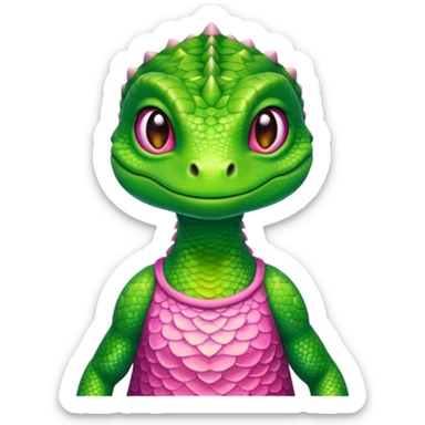 Lizard wearing a pink dress  sticker