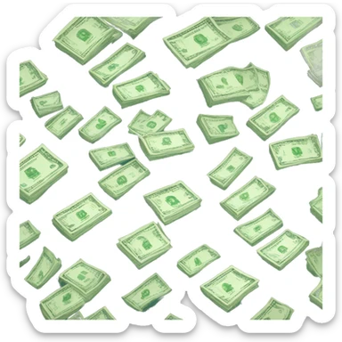 Money floating everywhere  sticker