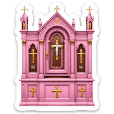 make a catholic confessional with very girly pink tones. sticker