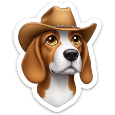 beagle wearing cowboy hat sticker