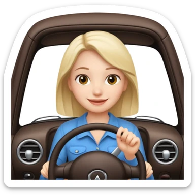 Girl driving car sticker