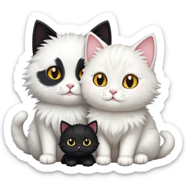 Black cat with white cat sticker