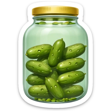 glass jar with pickles inside sticker