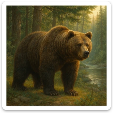 Grizzly bear sticker