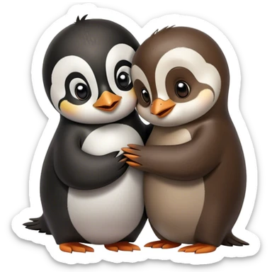 Pinguin liebt einen otter sticker