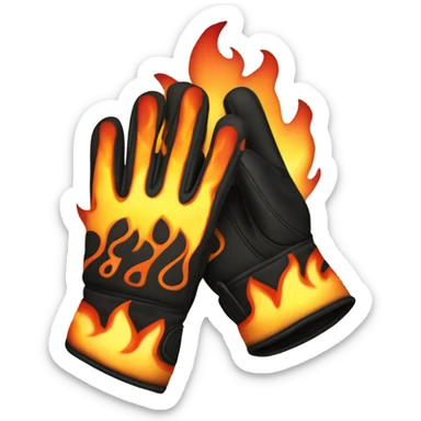Motorcycle gloves with flames on  sticker