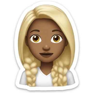 Mixed race girl with long blonde hair  sticker
