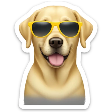 Yellow Labrador with sunglasses  sticker