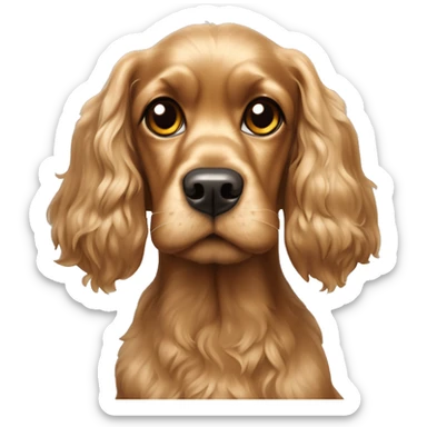 Cadela raça cocker spaniel dourada ao lado de um cão yorkshire terrie sticker