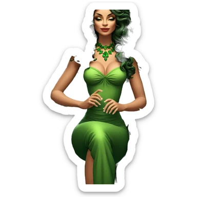 enchanted garden beauty in green sticker