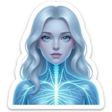 Blue translucent female sticker