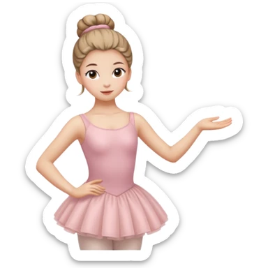 ballet bun  hair princes standing pose sticker