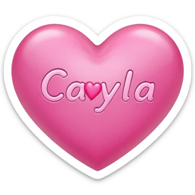 A pink heart with a name Cayla inside it sticker