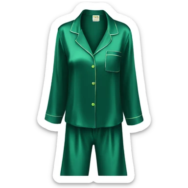 Dark green silk pyjamas set sticker