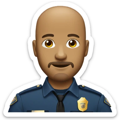Bald man with light brown beard in police uniform  sticker