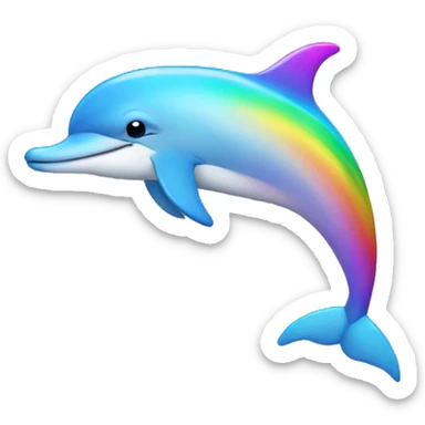 Beautiful rainbow dolphin sticker