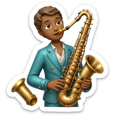 statue playing saxophone sticker