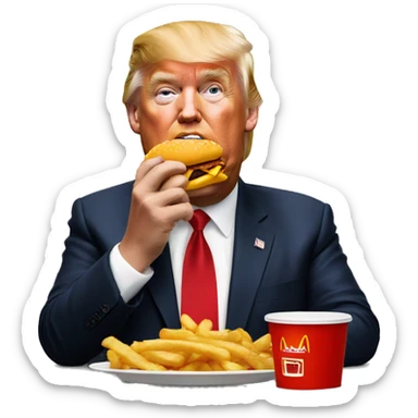 Donald trump eating McDonalds sticker