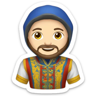 Ukrainian folk costume sticker